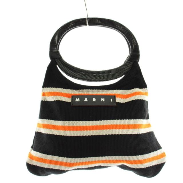 【中古】マルニ MARNI マーケット MARKET ボート BOAT ハンドバッグ オレンジ 黒 ブラック 白 ホワイト BOMH0003Q0