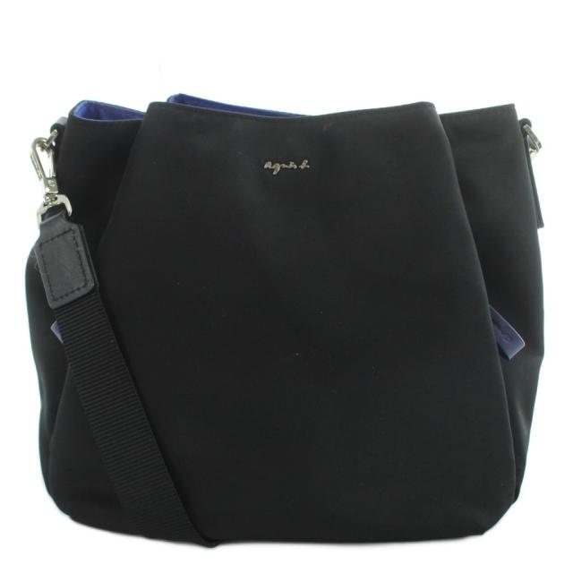 【中古】アニエスベー agnes b. ショルダーバッグ ナイロン 黒 ブラック /AN33 レディース