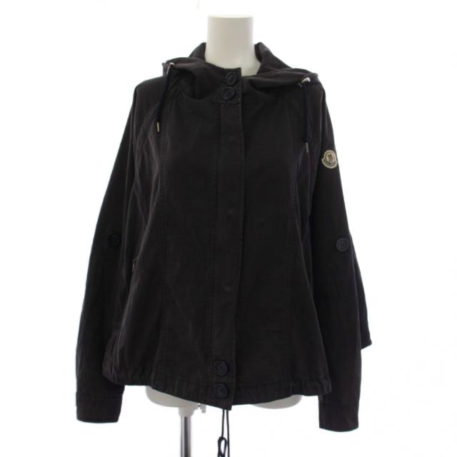 【中古】モンクレール MONCLER CHAR GIUBBOTTO モッズコート ショート丈 ジップアップ フード 1 紺 レディース