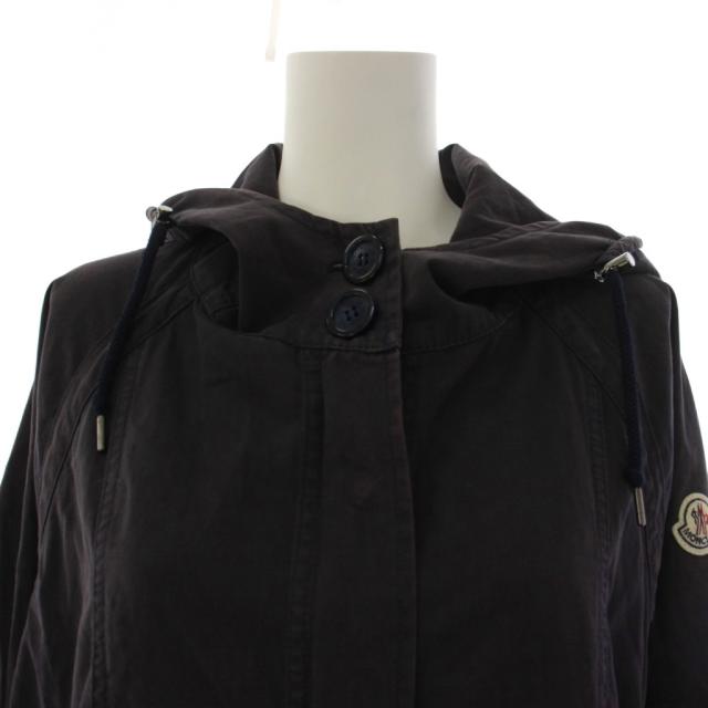 【中古】モンクレール MONCLER CHAR GIUBBOTTO モッズコート ショート丈 ジップアップ フード 1 紺 レディース_5