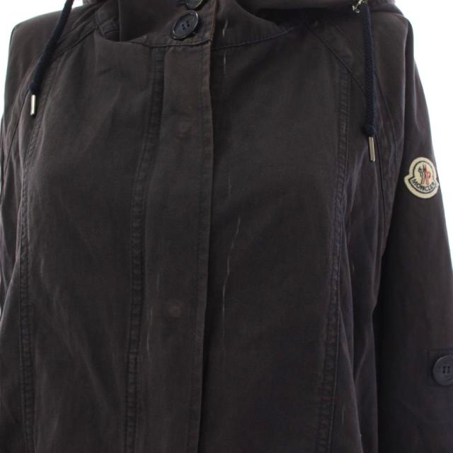 【中古】モンクレール MONCLER CHAR GIUBBOTTO モッズコート ショート丈 ジップアップ フード 1 紺 レディース_6