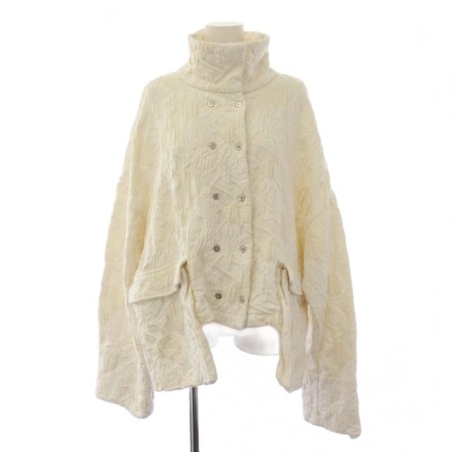 【中古】ユートリーク Uttrykk ジャケット ハイネック 花柄 F 白 /BM レディース