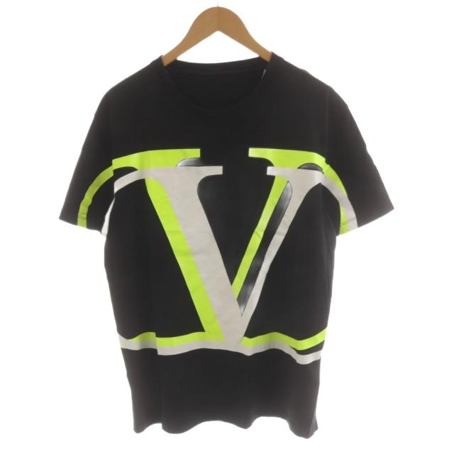 【中古】ヴァレンティノ ヴァレンチノ VALENTINO 20AW Tシャツ カットソー 半袖 ロゴ L 黒 ブラック UV3MG08C6K7