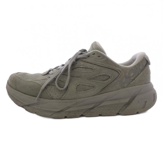 【中古】ホカオネオネ HOKA ONE ONE CLIFTON L SUEDE スニーカー シューズ US9.5 グレー 1122571 LLTN /TK メンズ