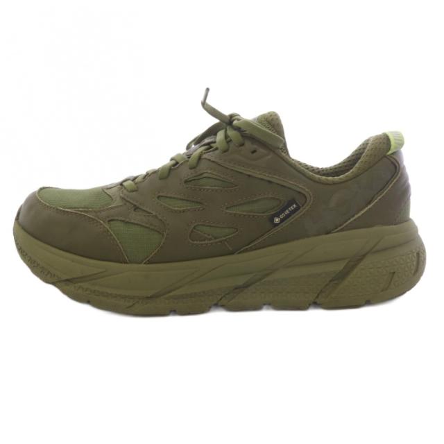 【中古】ホカオネオネ HOKA ONE ONE CLIFTON L GTX スニーカー シューズ US9.5 カーキ 1129972 AGMS /TK メンズ