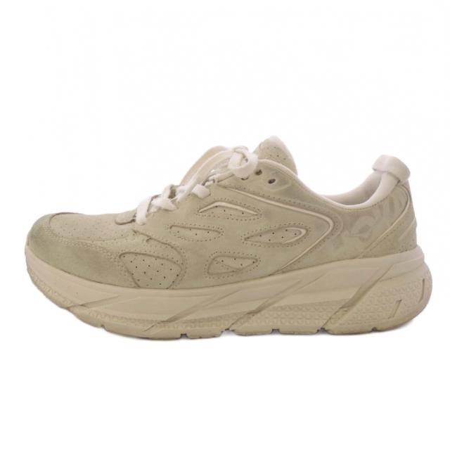 【中古】ホカオネオネ HOKA ONE ONE CLIFTON L SUEDE スニーカー シューズ US9.5 ベージュ 122571 EEGG /TK メンズ