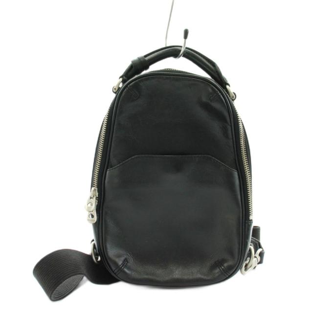 【中古】エルゴポック HERGOPOCH ボディバッグ レザー 黒 ブラック /AN48 メンズ