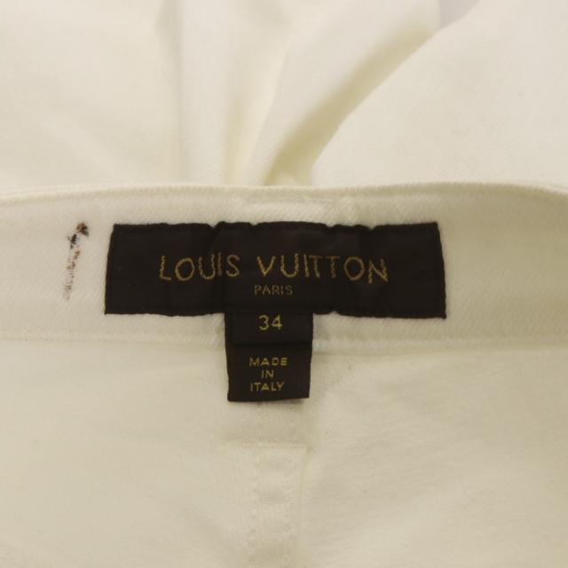 【中古】ルイヴィトン LOUIS VUITTON モノグラム 遊撃手ズボン下 二分の一ズボン下 刺しゅう 34 白 白いこと RW111W