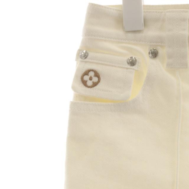 【中古】ルイヴィトン LOUIS VUITTON モノグラム 遊撃手ズボン下 二分の一ズボン下 刺しゅう 34 白 白いこと RW111W