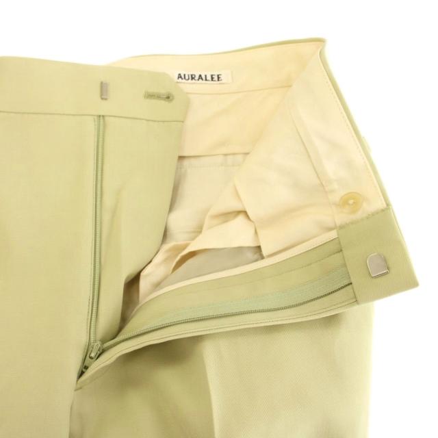 【中古】オーラリー AURALEE 24年製 LIGHT WOOL MAX GABARDINE SLACKS パンツ スラックス 3 黄緑 A24AP02MG /YM_2