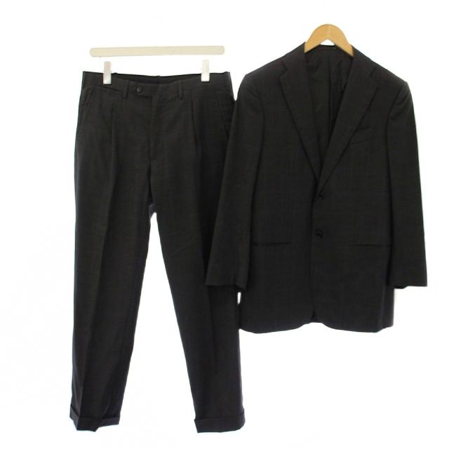 【中古】キトン Kiton シングルスーツ セットアップ 上下 テーラードジャケット スラックスパンツ 44 グレー メンズ
