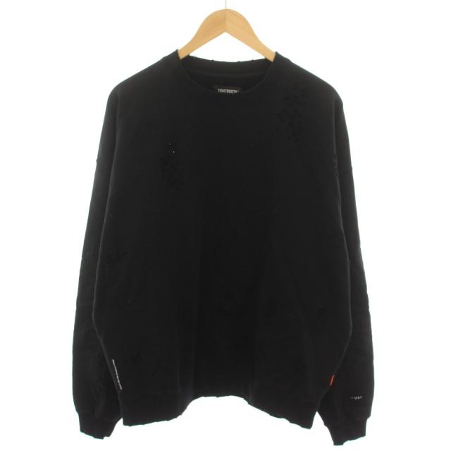 【中古】タイトブース デラックス ダメージクルースウェット トレーナー 長袖 ドラゴン刺繍 XL 黒 FW25-20th10