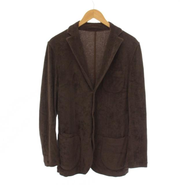 【中古】ラルディーニ LARDINI パイル地 テーラードジャケット M 茶 JGGM50 /BM メンズ