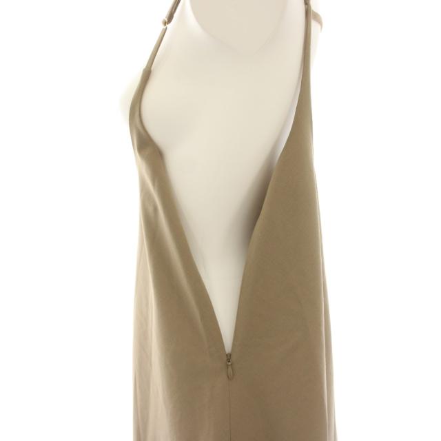 【中古】否ブル NOBLE 25AW キャミストラップフレアスカート 衣装 マキシ ロング 毛糸 36 ベージュ
