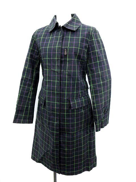 中古 マッキントッシュフィロソフィー Mackintosh Philosophy ステンカラーコート ロング チェック 38 紺 紫 緑 レディースの通販はau Pay マーケット ブランド古着のベクトル
