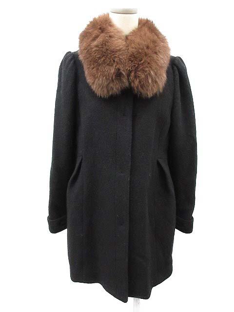 中古 リランドチュール Rirandture ロングコート ノーカラー ビジュー ファー 1 黒 ブラック Og38 D レディースの通販はau Pay マーケット ブランド古着のベクトル