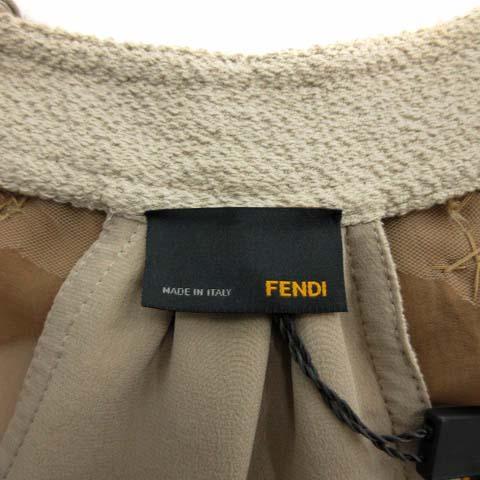 中古 フェンディ Fendi ワンピース ノースリーブ ビジュー ひざ丈 38 ベージュ Tk レディースの通販はau Pay マーケット ブランド古着のベクトル