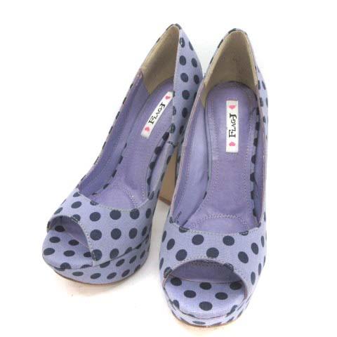 中古 フラッグジェイ Flag J パンプス オープントゥ ヒール ドット S 紫 ラベンダー Tk Br レディースの通販はau Pay マーケット ブランド古着のベクトル