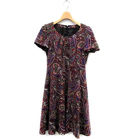 中古 アナイ Anayi ワンピース フレア ひざ丈 ペイズリー柄 半袖 36 紫 パープル Sr31 レディースの通販はau Pay マーケット ブランド古着のベクトル