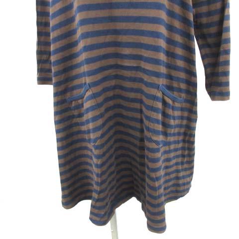 中古 マリメッコ Marimekko ワンピース ボーダー 七分袖 ひざ丈 160 紺 ネイビー 茶 ブラウン Ek レディースの通販はau Pay マーケット ブランド古着のベクトル