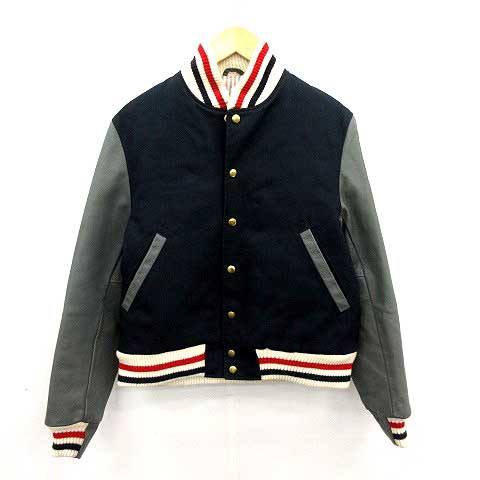 中古 トムブラウン Thom Browne ジャケット ブルゾン スタジャン 袖レザー 0 紺 グレー Ym Kra メンズの通販はau Pay マーケット ブランド古着のベクトル