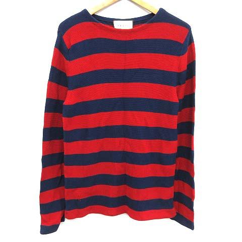 中古 グッチ Gucci ニット カットソー 長袖 ボーダー ロゴ Xs 赤 紺 レッド ネイビー Kh メンズの通販はau Pay マーケット ブランド古着のベクトル