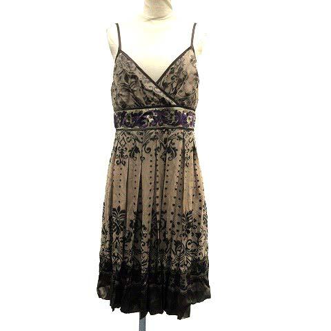 中古 グレースコンチネンタル Grace Continental キャミワンピース フレア ひざ丈 総柄 36 茶 Yi21 レディースの通販はau Pay マーケット ブランド古着のベクトル