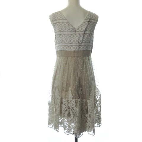 中古 グレースクラス ワンピース ノースリーブ レース リボン ひざ丈 36 ベージュ 白 ホワイト レディースの通販はau Pay マーケット ブランド古着のベクトル