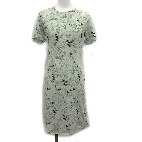 中古 マルニ Marni ワンピース 半袖 ひざ丈 総柄 シルク 38 緑 グリーン Kh レディースの通販はau Wowma ブランド古着のベクトル