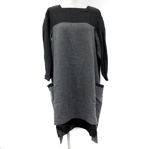 中古 ヤエカ Yaeca ワンピース ミモレ ロング 長袖 切替 ウール混 0 黒 グレー Ad15 レディースの通販はau Pay マーケット ブランド古着のベクトル