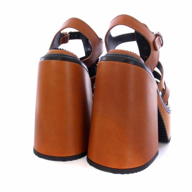 【中古】未使用品 ディースクエアード PLATFORM HEELED SANDALS 厚底サンダル レザー ストラップ 35 23.5cm 茶の通販は 【中古】未使用品 ディースクエアード PLATFORM HEELED SANDALS 厚底サンダル レザー ストラップ 35 23.5cm 茶の通販は