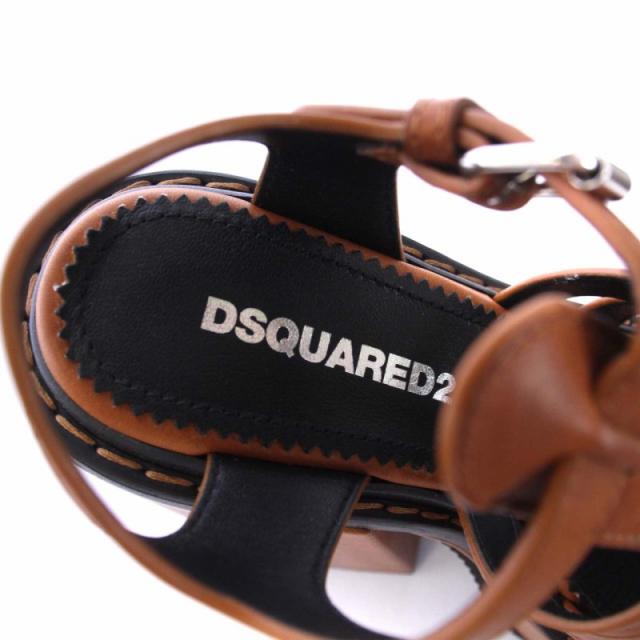 【中古】未使用品 ディースクエアード PLATFORM HEELED SANDALS 厚底サンダル レザー ストラップ 35 23.5cm 茶の通販は 【中古】未使用品 ディースクエアード PLATFORM HEELED SANDALS 厚底サンダル レザー ストラップ 35 23.5cm 茶の通販は