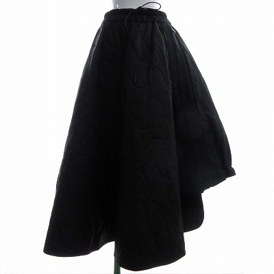 【中古】ワイスリー Y-3 HE1684 CH2 CLOUD QLTD SKIRT スカート サイドジップ ゴムウエストドローコード 変形 XS 黒