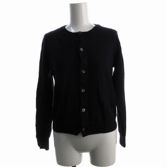 【中古】コムデギャルソンコムデギャルソン コムコム ニットカーディガン ウール シルク 裏地 総柄 ネイビーの通販は 5,500円