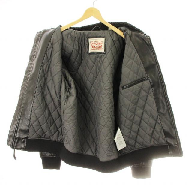 LEVI'Sレザージャケット ボア襟付き Levi´s ボア襟 ブラックデニム