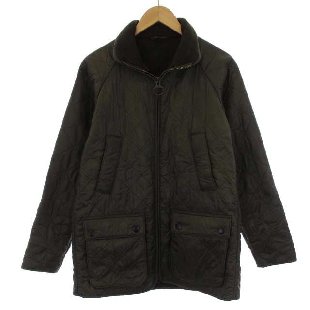 バブアー Barbour キルティングジャケット 裏起毛 ジップアップ カーキ