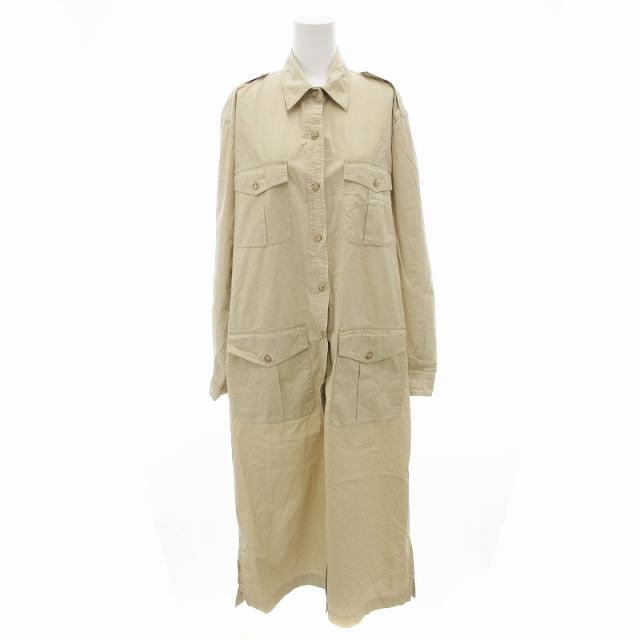 【中古】バナナリパブリック BANANA REPUBLIC ヴィンテージ コート ジャケット シャツワンピース ロング L ベージュの通販は 5,336円