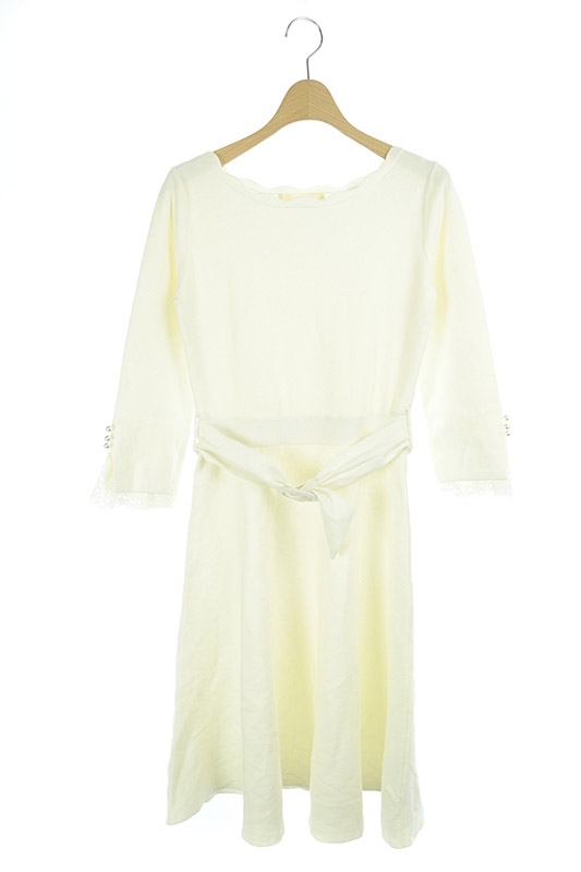 中古 レッセパッセ Laisse Passe ワンピース ニット ベルト付 七分袖 ロング フレア 38 白 Kk Os レディースの通販はau Wowma ブランド古着のベクトル