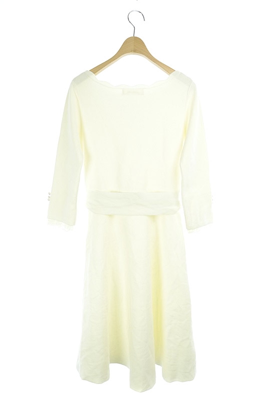 中古 レッセパッセ Laisse Passe ワンピース ニット ベルト付 七分袖 ロング フレア 38 白 Kk Os レディースの通販はau Wowma ブランド古着のベクトル