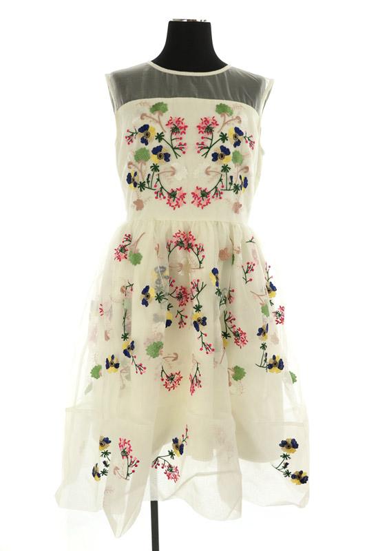 中古 チェスティ 17ss フラワー エンブロイダリー オーガンジー ワンピース ミニ ノースリーブ 0 白 My Os の通販はau Pay マーケット ブランド古着のベクトル