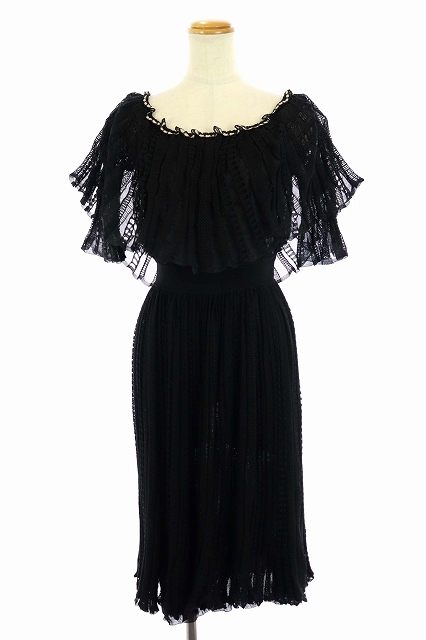 中古 アレキサンダーマックイーン Alexander Mcqueen ワンピース レース シルク ロング 半袖 S 黒 ブラックの通販はau Pay マーケット ブランド古着のベクトル