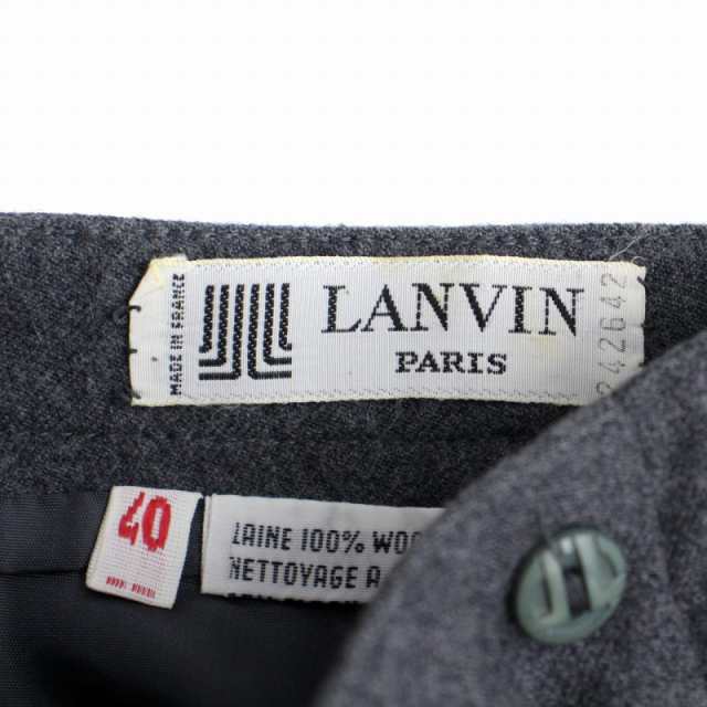 中古】ランバン LANVIN フレアスカート ひざ丈 ウール 40 L グレー /BM