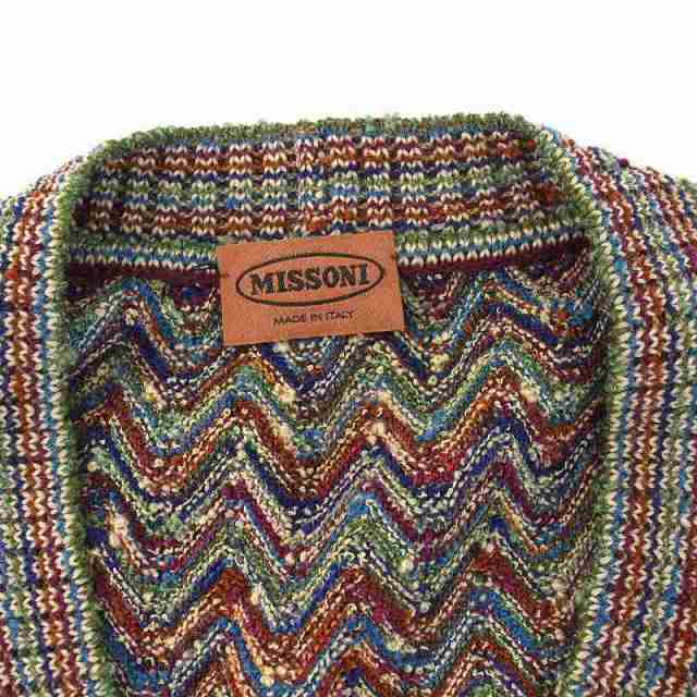 中古】ミッソーニ MISSONI カーディガン ニット ウール Vネック 長袖