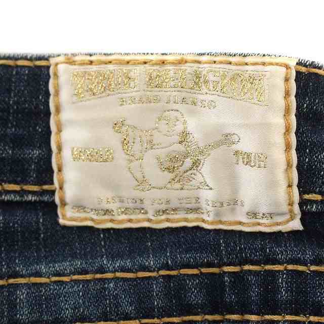 【中古】トゥルーレリジョン TRUE RELIGION デニムパンツ ローライズ ラインストーン USED加工 26 青｜au PAY マーケット