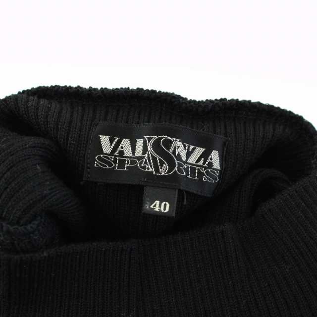 【中古】バレンザスポーツ VALENZA SPORTS カットソー ニット ベロア 切替 ラインストーン 半袖 40 L 黒 レディース｜au PAY  マーケット