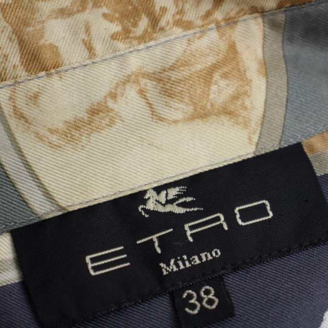 中古】エトロ ETRO シャツ ブラウス 長袖 総柄 シルク イタリア製 38 S