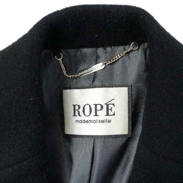 中古】ロペ ROPE チェスターコート ロング ウール 36 S 黒 ブラック