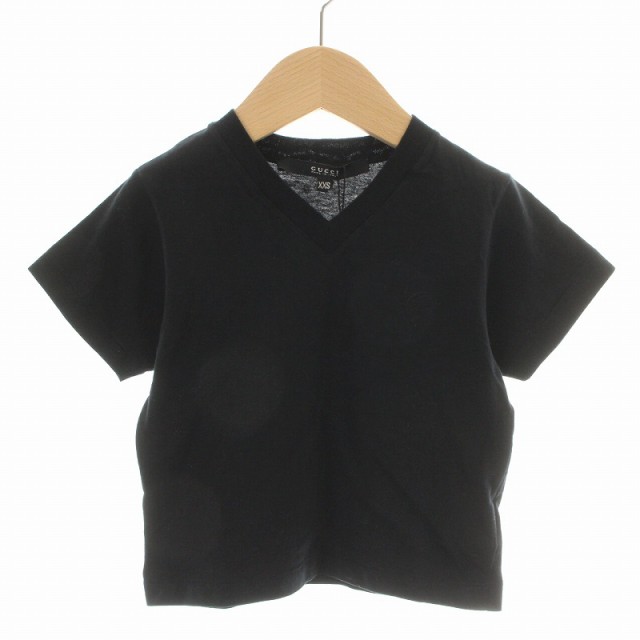 【中古】未使用品 グッチ GUCCI Tシャツ カットソー 半袖 Vネック ロゴ刺繍 XXS 黒 ブラック /NW16 ■GY09 キッズ｜au  PAY マーケット