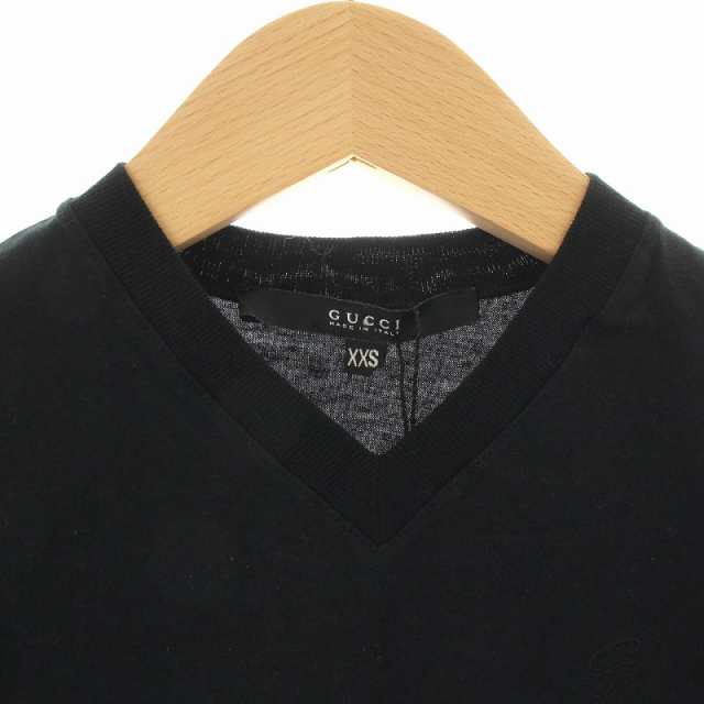 【中古】未使用品 グッチ GUCCI Tシャツ カットソー 半袖 Vネック ロゴ刺繍 XXS 黒 ブラック /NW16 ■GY09 キッズ｜au  PAY マーケット