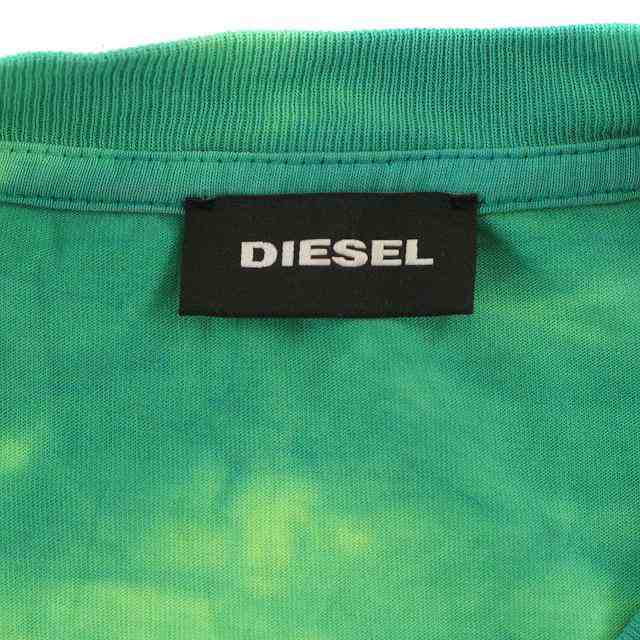 中古】ディーゼル DIESEL Tシャツ タイダイ 半袖 バックプリント S 緑